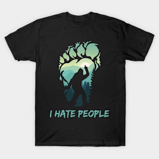 I Hate People Big Foot Halloween Gift T-Shirt